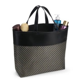 Sacola em PVC e Couro Sintético Preto/Xadrez Personalizado