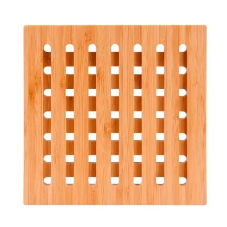 Descansa Prato Quadrado em Bambu 18 cm Personalizado