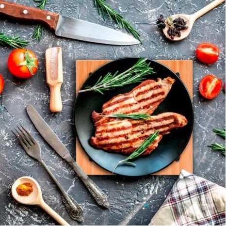 Descansa Prato Quadrado em Bambu 18 cm Personalizado