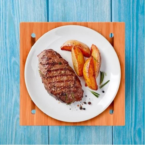 Descansa Prato Quadrado em Bambu 18 cm Personalizado