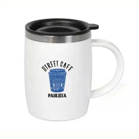 Caneca em Aço Inox / Poliestireno 400 Ml Personalizada