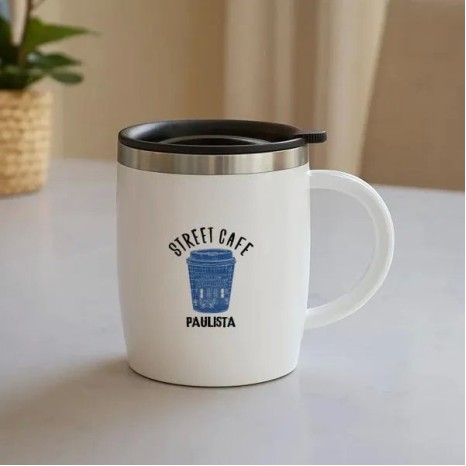 Caneca em Aço Inox / Poliestireno 400 Ml Personalizada