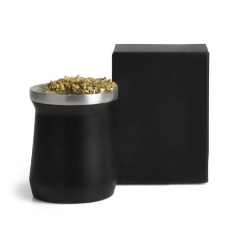 Cuia Térmica em Aço Inox Preto 300Ml Personalizado