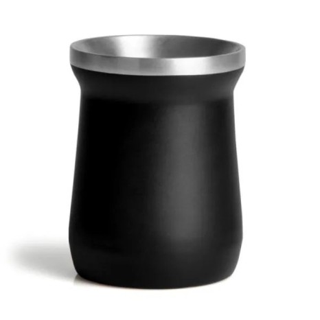 Cuia Térmica em Aço Inox Preto 300Ml Personalizado