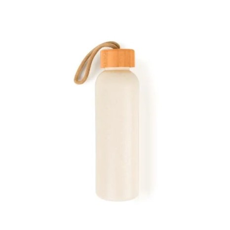 Garrafa em Palha de Trigo e Tampa em Bambu 500 Ml Personalizado