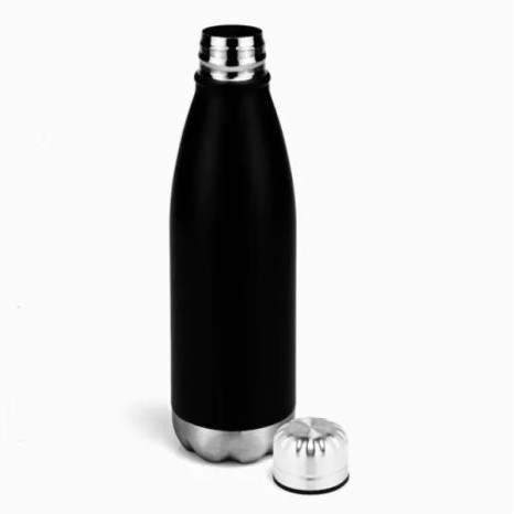 Garrafa com Tampa em Aço Inox Preta 750Ml Personalizado