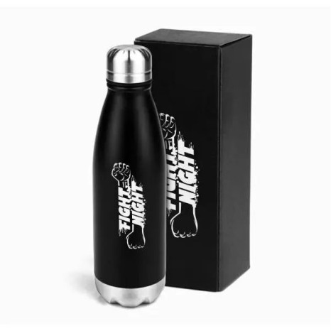 Garrafa com Tampa em Aço Inox Preta 750Ml Personalizado