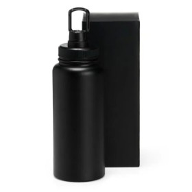 Garrafa Parede Dupla Na Cor Preta 950 Ml Personalizado