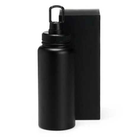 Garrafa Parede Dupla Na Cor Preta 950 Ml Personalizado
