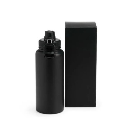 Garrafa Parede Dupla Na Cor Preta 950 Ml Personalizado