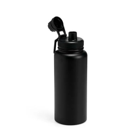 Garrafa Parede Dupla Na Cor Preta 950 Ml Personalizado