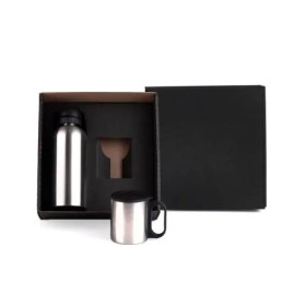 Conjunto de Garrafa e Caneca em Aço Inox 600/180 Ml 2 Pçs Personalizado