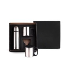 Conjunto de Garrafa e Caneca em Aço Inox 330/180 Ml 3 Pçs Personalizado