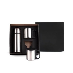 Conjunto de Garrafa e Caneca em Aço Inox 330/180 Ml 3 Pçs Personalizado
