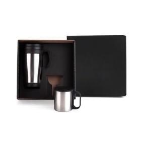 Conjunto de Canecas em Aço Inox 400/180 Ml 2 Pçs Personalizado