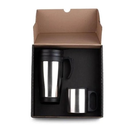 Conjunto de Canecas em Aço Inox 400/180 Ml 2 Pçs Personalizado