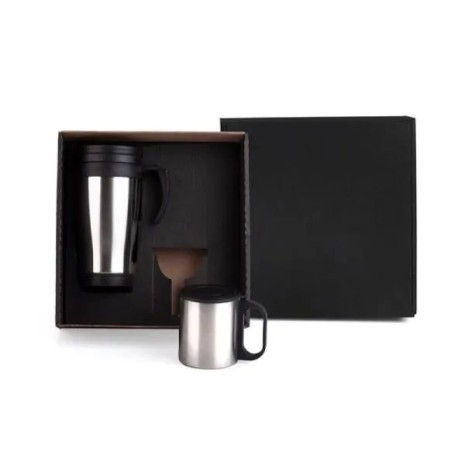 Conjunto de Canecas em Aço Inox 400/180 Ml 2 Pçs Personalizado