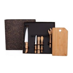 Kit para Bar em Bambu / Madeira Mônaco 6 Pçs Personalizado