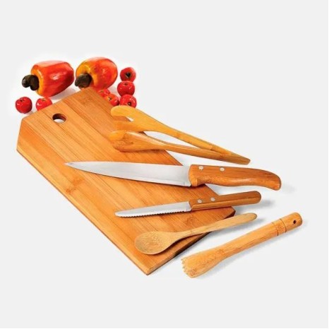 Kit para Bar em Bambu / Madeira Mônaco 6 Pçs Personalizado