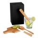 Kit para Caipirinha em Bambu / Madeira / Inox 0,35 L 5 Pçs Personalizado
