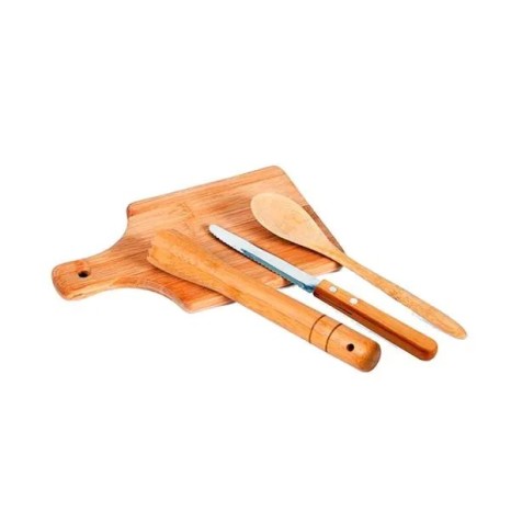 Kit para Caipirinha em Bambu / Madeira Iriza 4 Pçs Personalizado