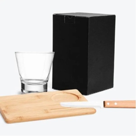 Kit para Caipirinha em Bambu / Madeira 0,35 L 3 Pçs Personalizado