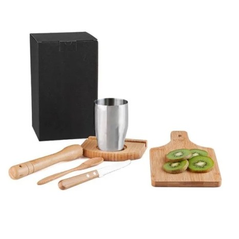 Kit para Caipirinha em Bambu /Madeira Iriza 0,35 L 6 Pçs Personalizado