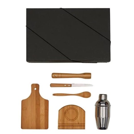 Kit para Caipirinha em Bambu / Madeira 0,35 L 6 Pçs Personalizado