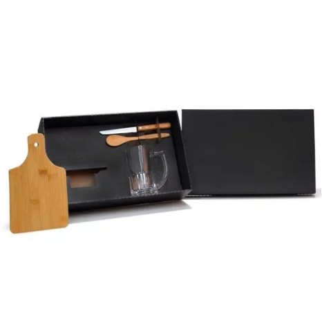 Kit para Caipirinha e Chopp em Bambu / Madeira- 4 Pçs Personalizado