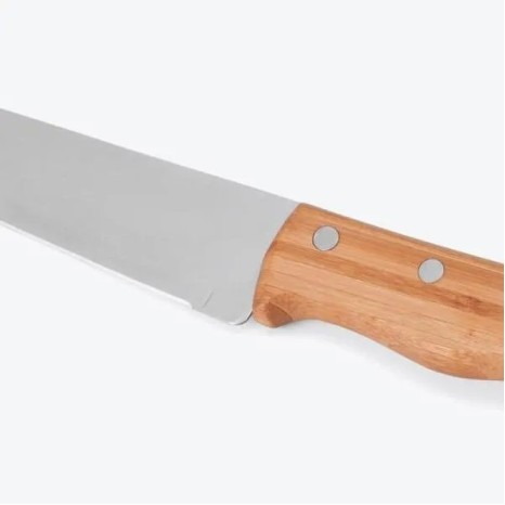 Conjunto de Facas em Bambu / Madeira / Inox 3 Pçs Personalizado