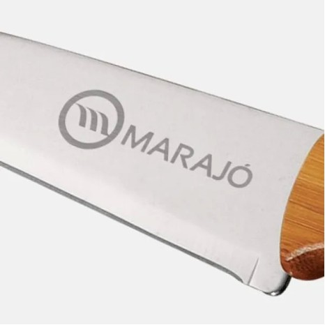 Conjunto de Garfo e Faca 7" em Bambu / Madeira / Inox Special Line 2 Pçs Personalizado