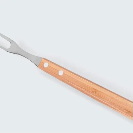 Conjunto de Garfo e Faca 7" em Bambu / Madeira / Inox Special Line 2 Pçs Personalizado