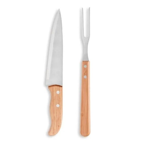 Conjunto de Garfo e Faca 7" em Madeira 2 Pçs Personalizado
