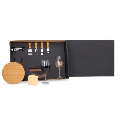 Kit Queijo e Vinho com Abridor Saca Rolhas- 8 Pçs, Personalizado