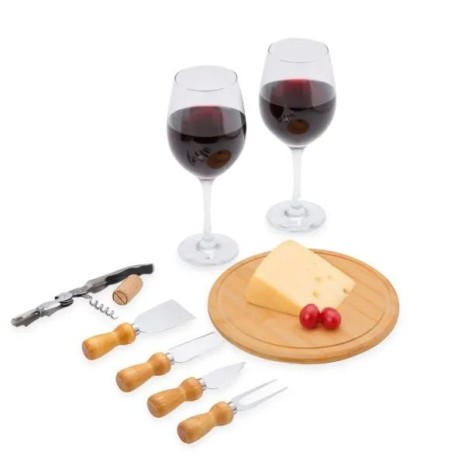 Kit Queijo e Vinho com Abridor Saca Rolhas- 8 Pçs, Personalizado