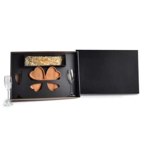 Kit Petisco e Champagne 3 Pçs Não Acompanha Garrafa Personalizado