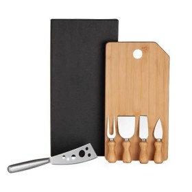 Conjunto para Queijo em Bambu / Madeira / Inox Oregon 6 Pçs Personalizado