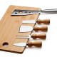 Conjunto para Queijo em Bambu / Madeira / Inox Oregon 6 Pçs Personalizado