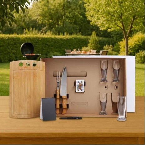 Kit Churrasco, Cerveja e Truco 10 Pçs com Jogo de Baralho Personalizado