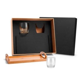 Kit Whisky com Bandeja e Copos 3 Pçs Personalizado