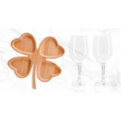 Kit Petisco e Vinho 3 Pçs Não Acompanha Garrafa Personalizado