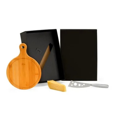 Kit para Queijo em Bambu / Inox 2 Pçs Personalizado