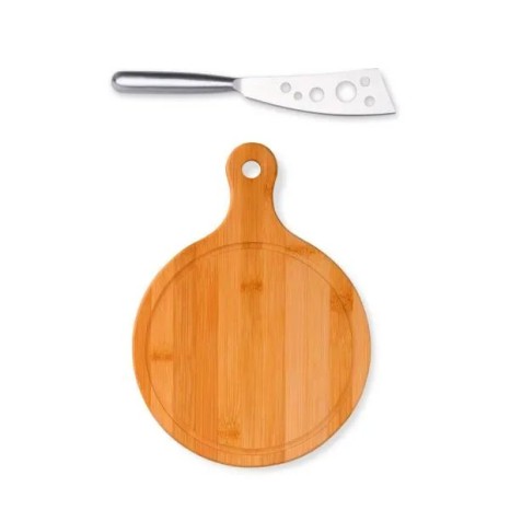 Kit para Queijo em Bambu / Inox 2 Pçs Personalizado