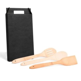 Kit de Utensílios em Bambu 30cm 3 Pçs Personalizado