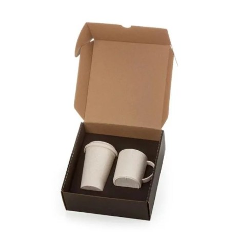 Kit com Copo e Caneca em Fibra de Bambu Personalizado