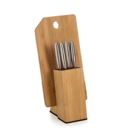 Conjunto para Queijo com Cepo em Bambu / Inox 5 Pçs Personalizado
