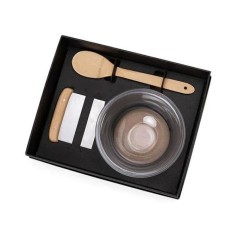 Kit para Cozinha em Bambu / Inox / Vidro com Espátula Multiuso 3 Pçs Personalizado