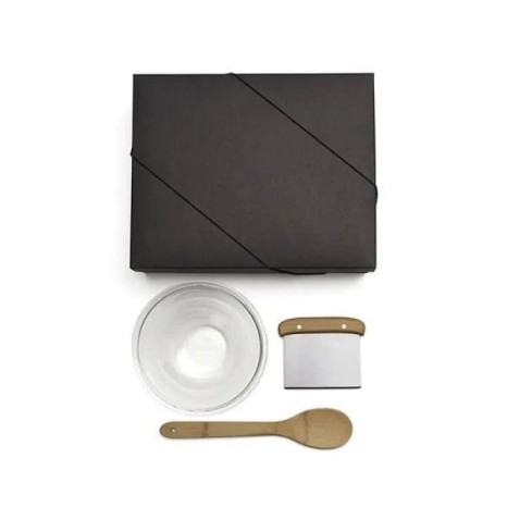 Kit para Cozinha em Bambu / Inox / Vidro com Espátula Multiuso 3 Pçs Personalizado