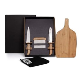 Kit para Cozinha em Bambu / Inox com Espátula Multiuso 4 Pçs Personalizado
