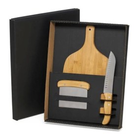 Kit para Cozinha em Bambu / Inox 3 Pçs Personalizado